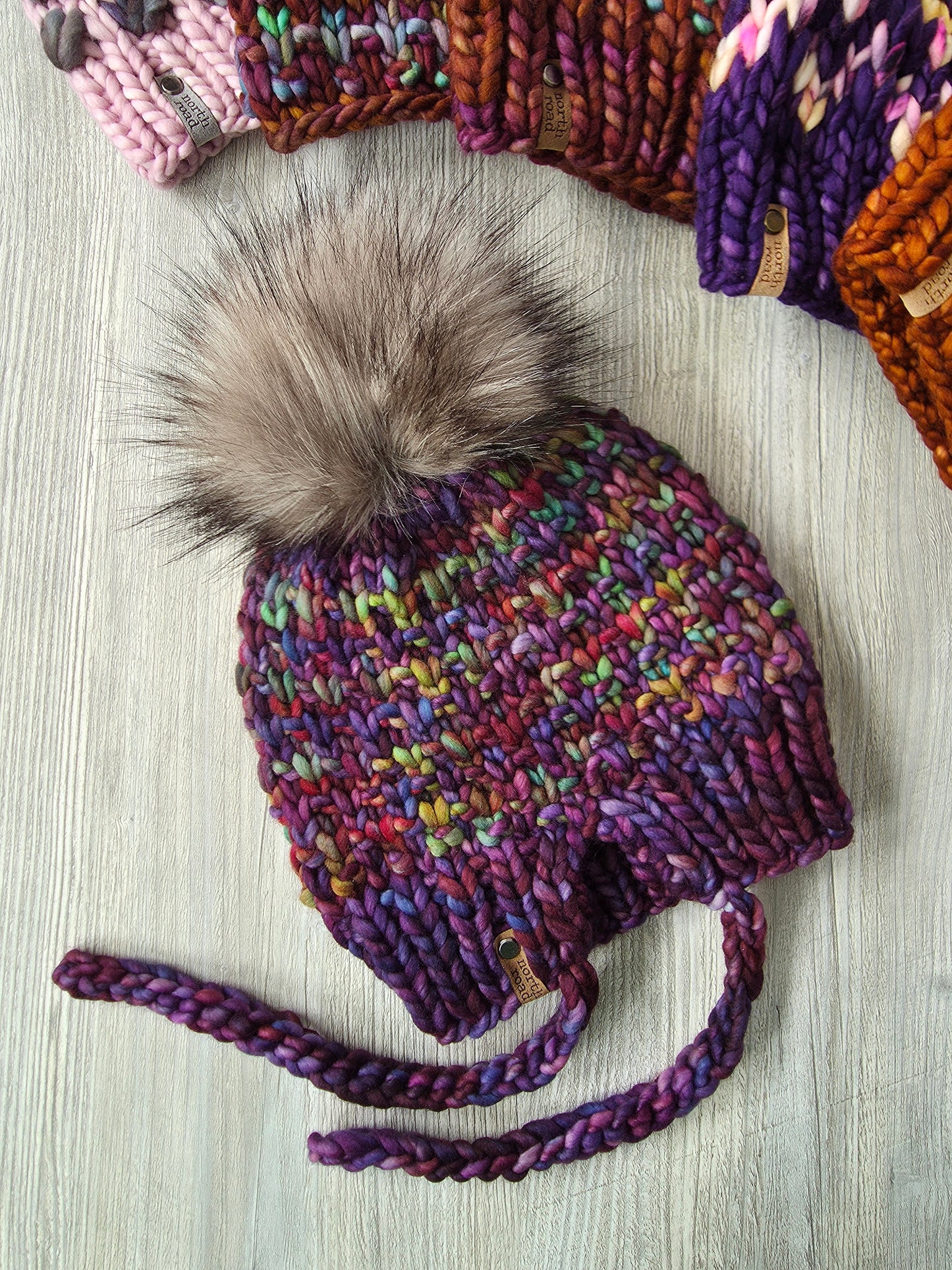 Merino Wool Split Brim Pom Hat