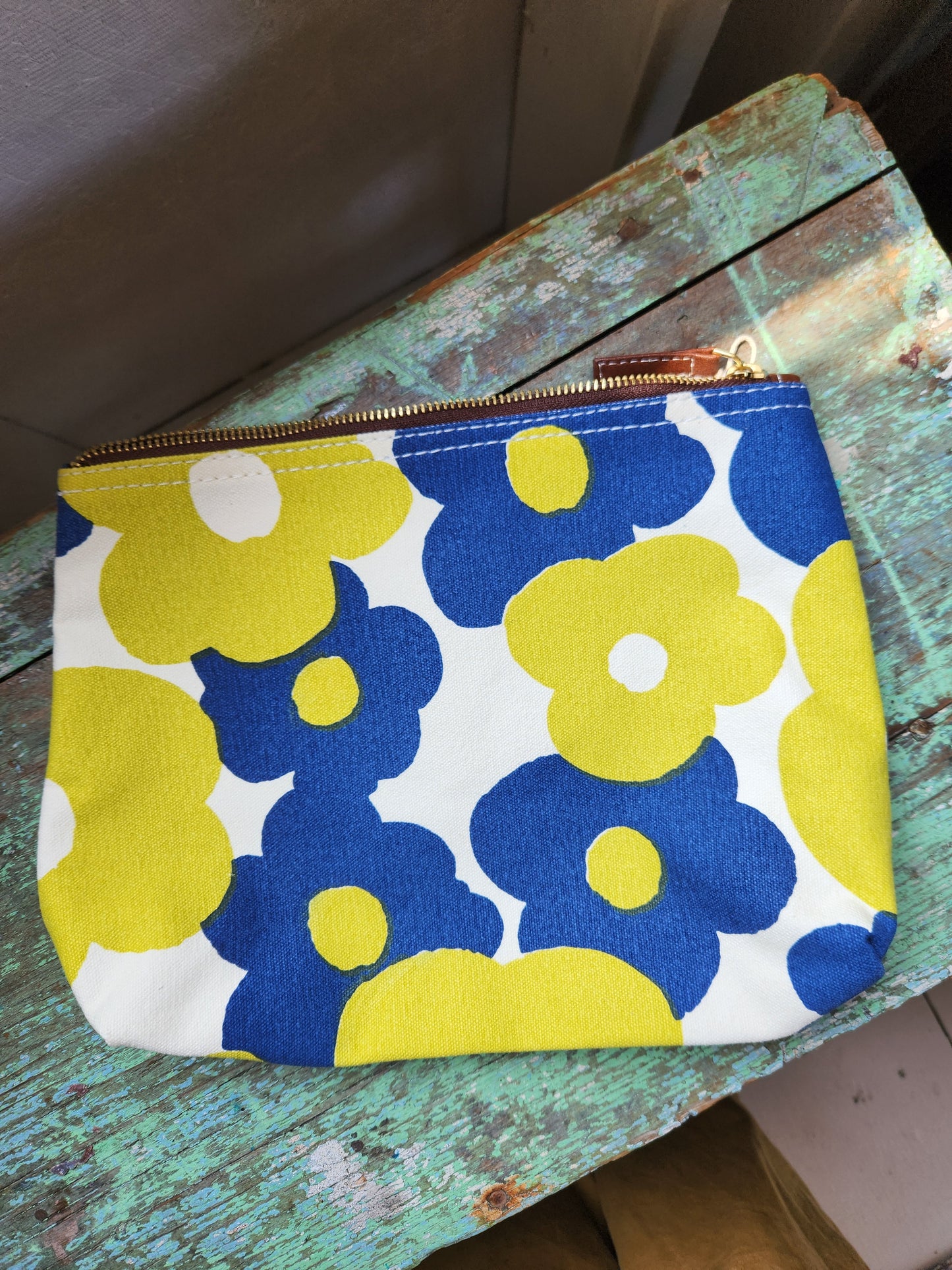 Knitting Project Bag, Large Zipper Pouch, Hana