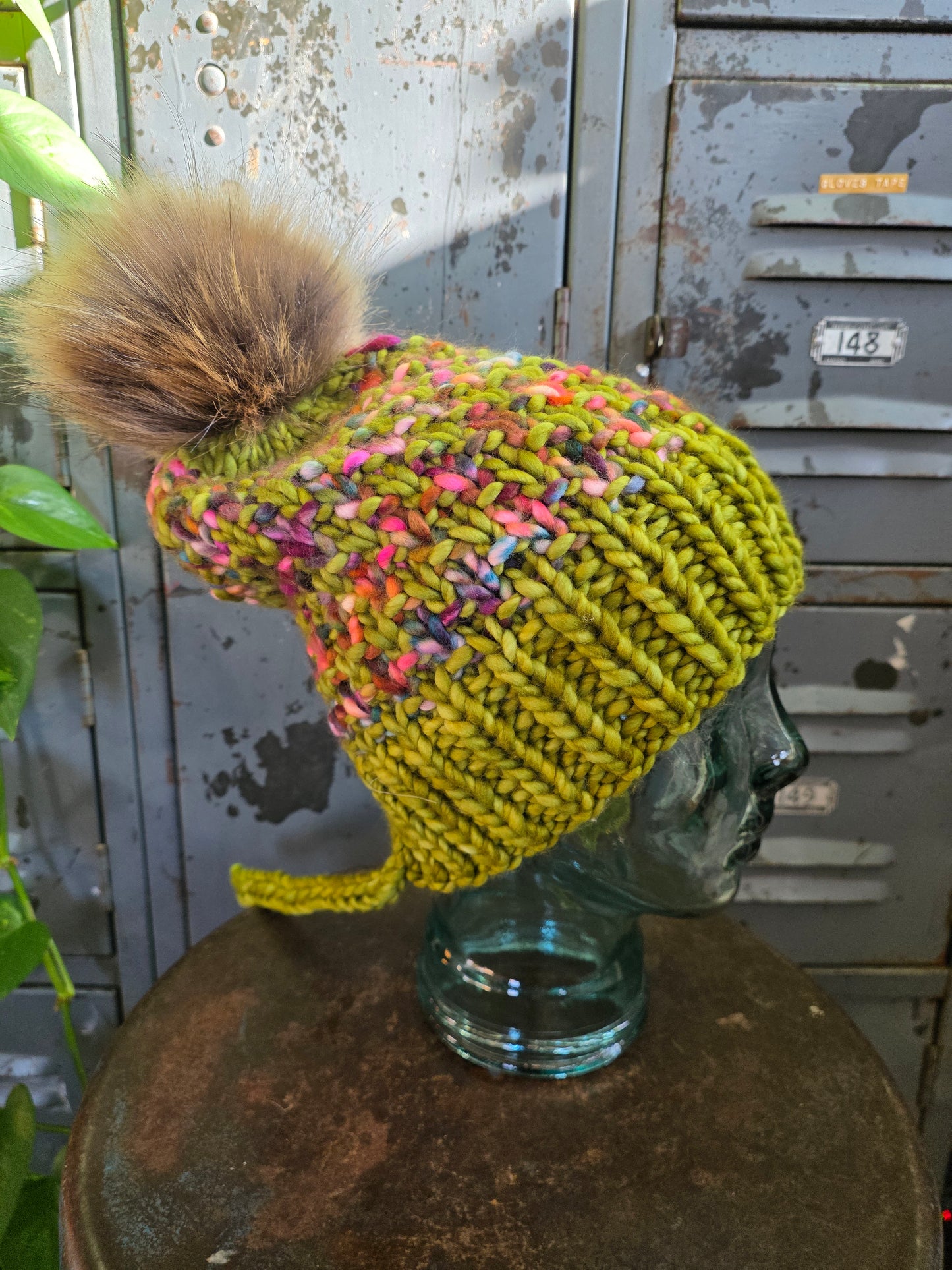 Merino Wool Split Brim Pom Hat