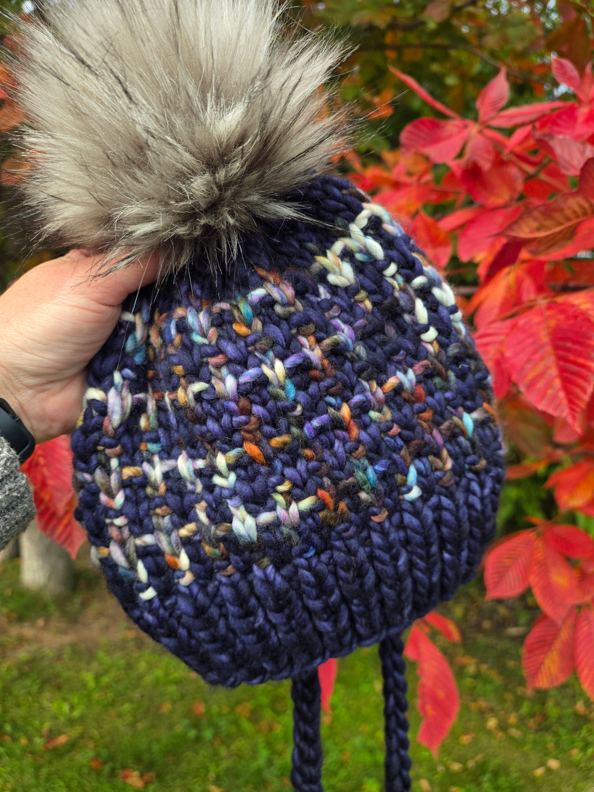 Merino Wool Split Brim Pom Hat