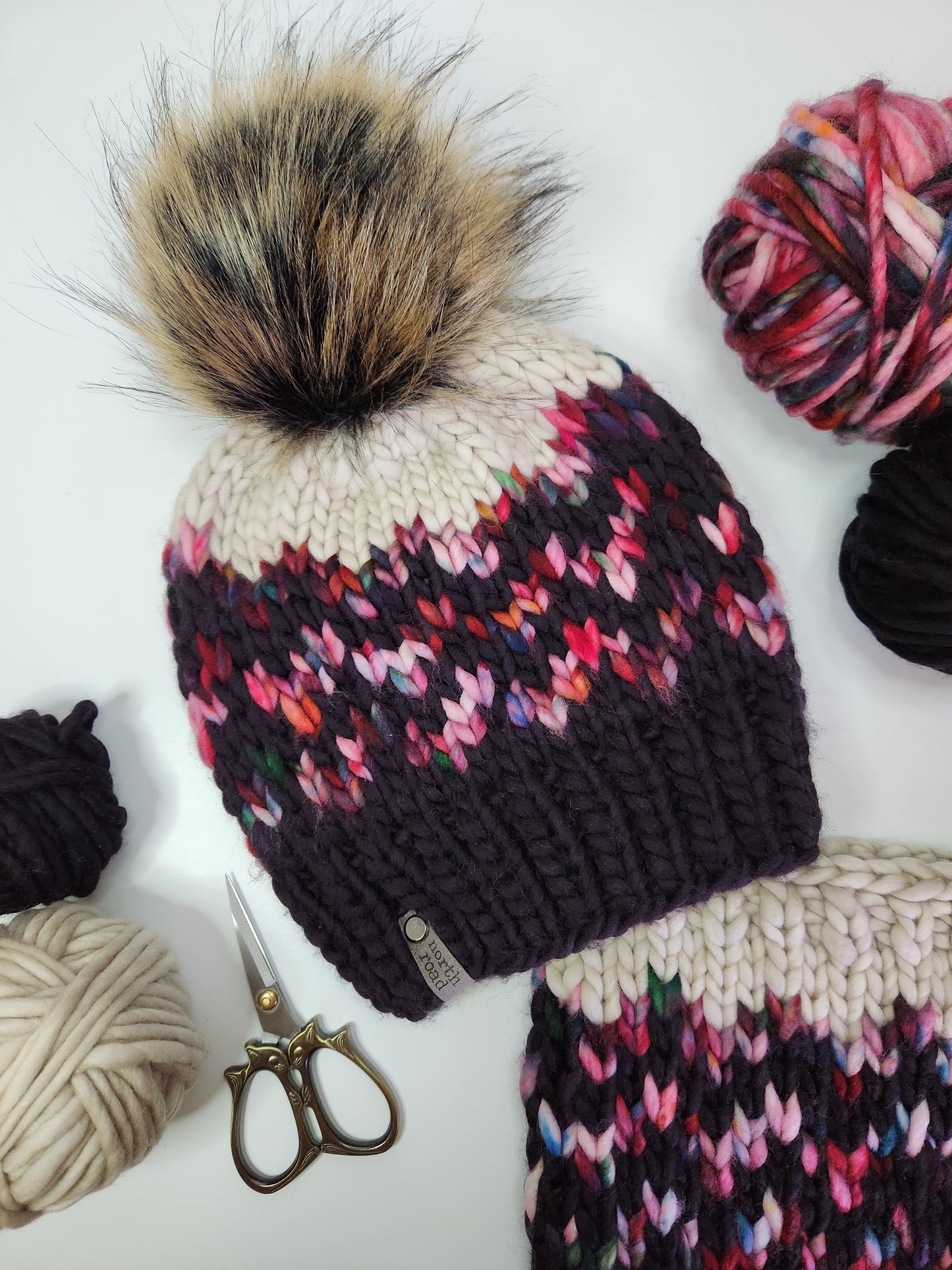 Merino Wool Pom Hat and Cowl Set