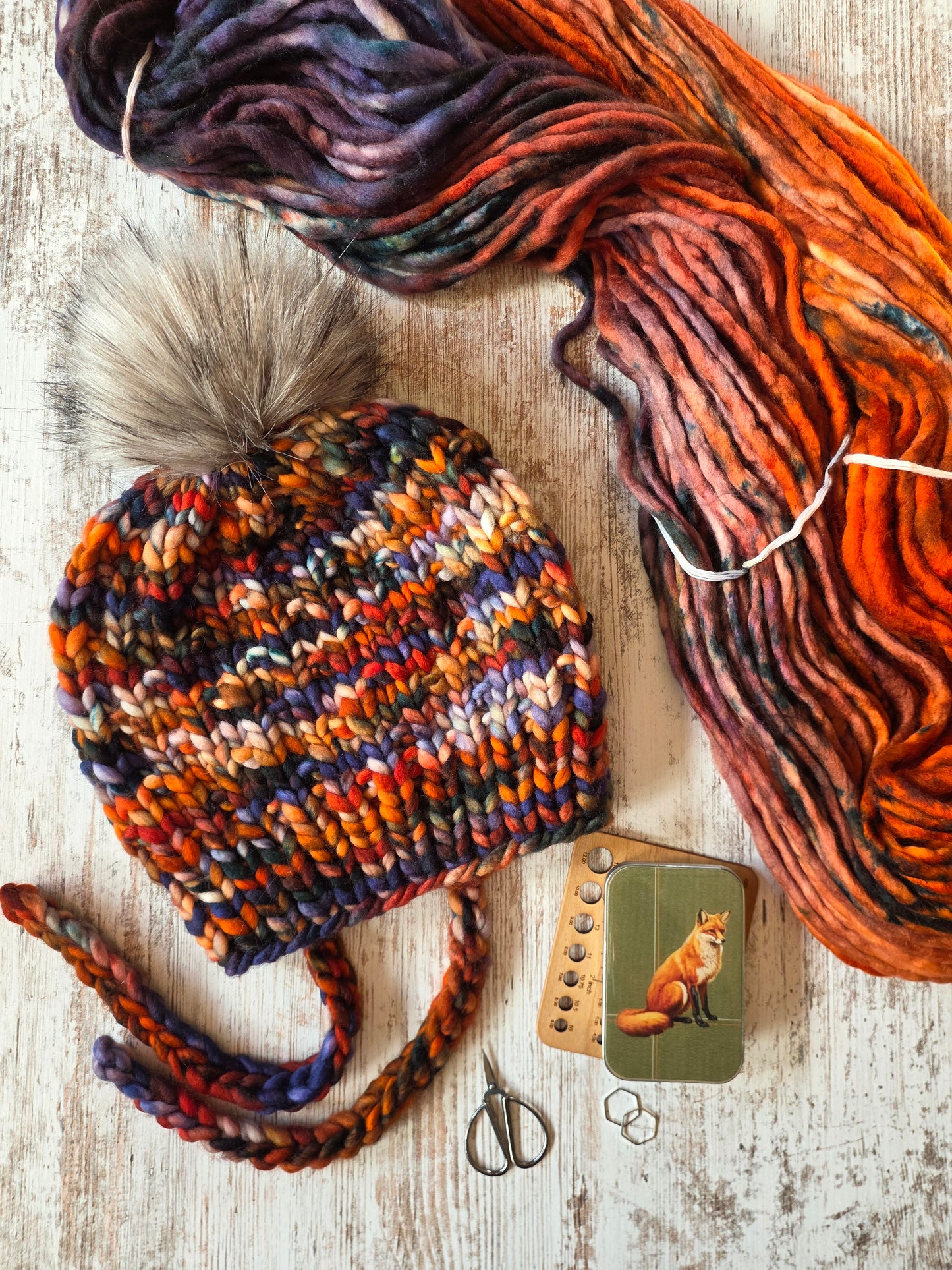 Merino Wool Split Brim Pom Hat