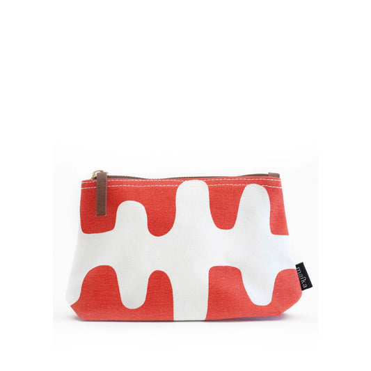 Large Zipper Pouch, Echo Tangerine